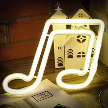Music Sign Lights for Bedroom Wall Decor USB or Battery LED Neon Night Light Wall Decoration Room Decor for Girls Kids Gift