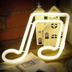 Music Sign Lights for Bedroom Wall Decor USB or Battery LED Neon Night Light Wall Decoration Room Decor for Girls Kids Gift