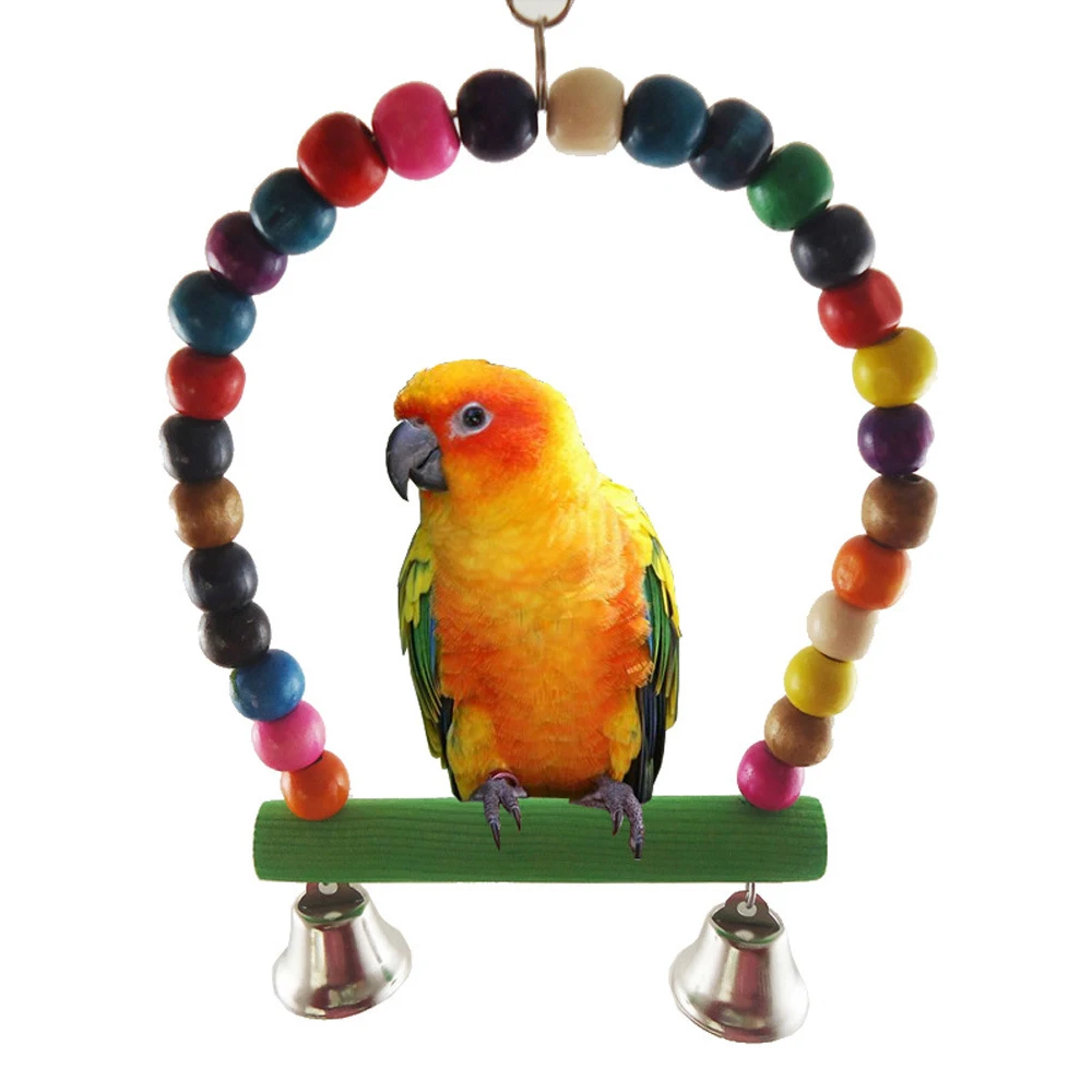 12pcs/Set Bird Parrot Swing Chewing Hanging Bell Cockatiel Cage Training Toys