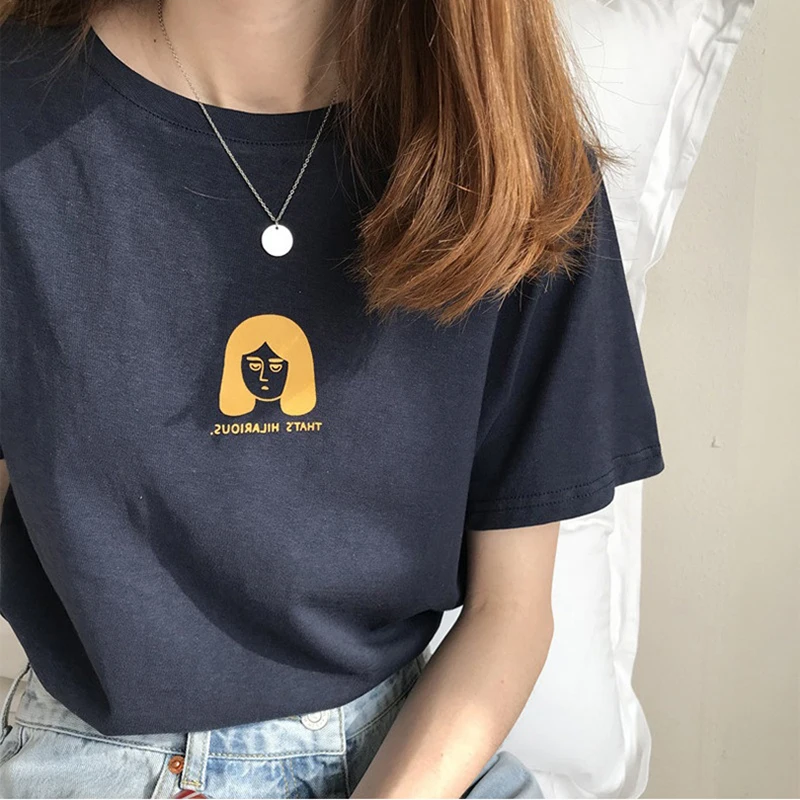 Новая футболка с коротким рукавом женская летняя Корейская версия простого