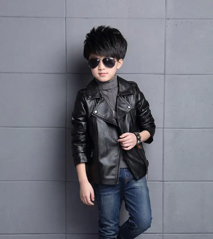 style 2 Осенне-зимняя обувь новая детская одежда для мальчиков, кожаная куртка весна и осень куртки для мальчиков и девочек модное пальто - Цвет: style 2
