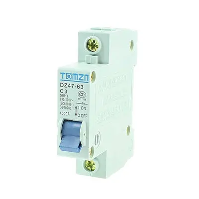 

AC 230/400V 3A 1 Pole 1P Overload Protection MCB Mini Circuit Breaker