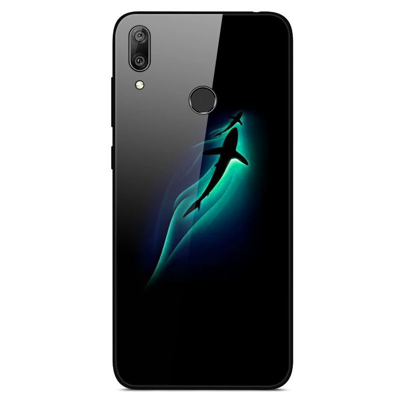 Для huawei Y7 чехол из закаленного стекла с принтом для задней крышки, Твердый Чехол для Coque huawei Y7 чехол для телефона fundas Y 7 Capa