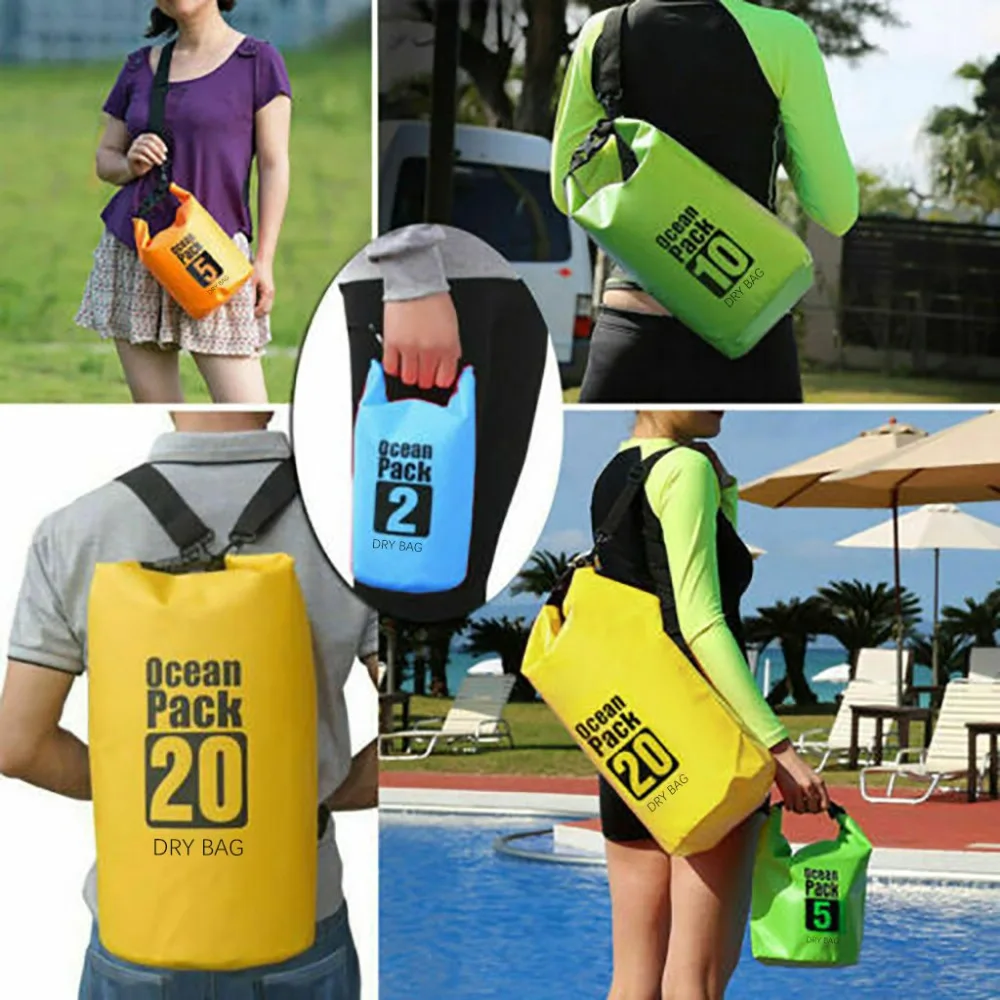For Canoe Floating Boating Kayaking Camping Dry Bag Sack 5L Waterproof Backpack #4R20 (6)