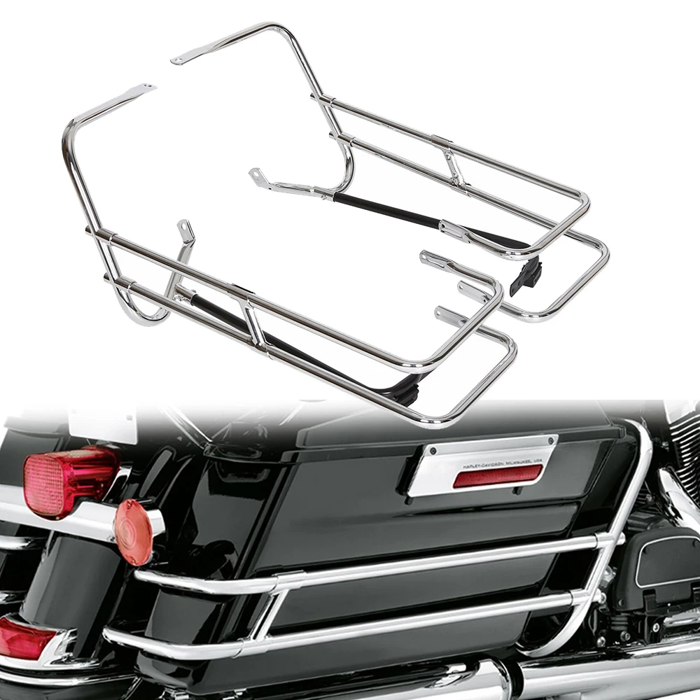 Saddlebag Guard Bar Bracket Fit For Harley Touring Electra Glide Road King FLHT FLHR 1997 2008