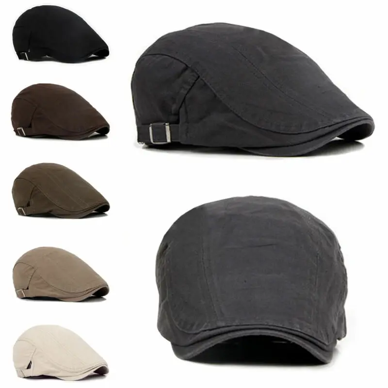 

2019 New Fashion Men's Beret Solid Casual Vintage Retro Fits All Hat Simple Elegant Cap