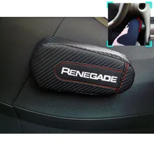 Автомобильный Стайлинг для Jeep Renegade, 1 шт., углеродное волокно, кожа, подушка для ног, наколенник, подлокотник, Накладка для интерьера, автомобильные аксессуары