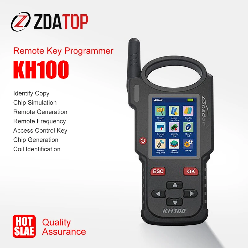 Lonsdor KH100 Hand-Held Remote Key Programmer Update Online Detect Remote Frequency forToyota 8A(H) Chip