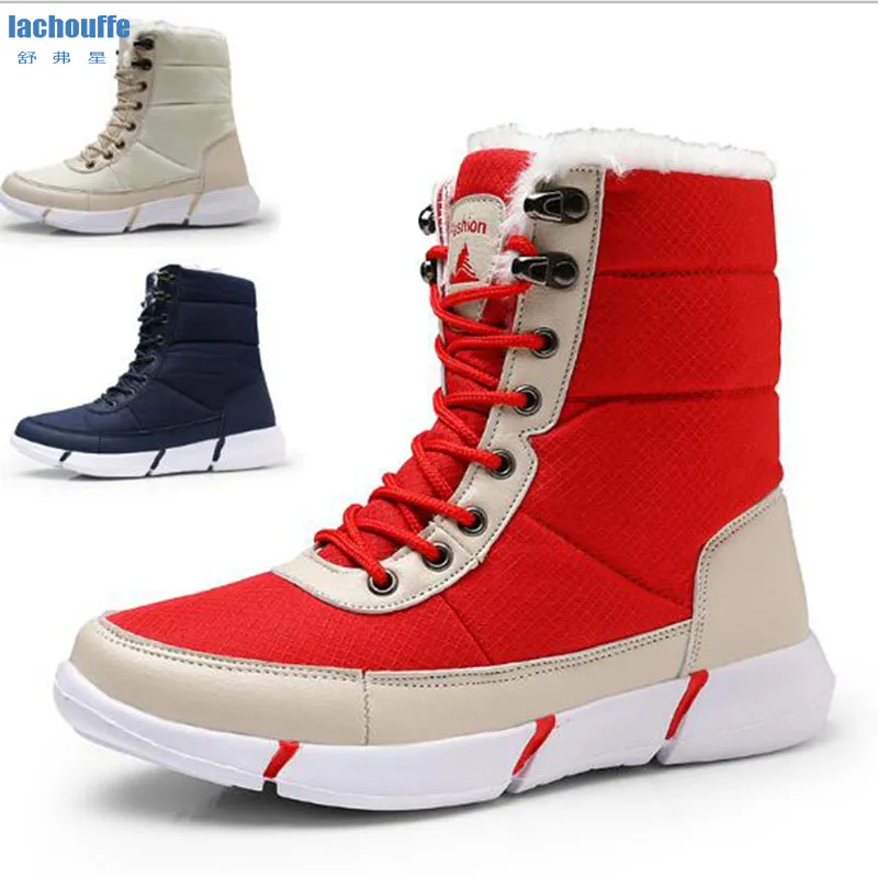 

Men Hiking Shoes Winter Women High Boots 2019 Lightweight Lace Up Trekking Shoes Sneakers Mens Plush Lining Magnum Boots EU36-48