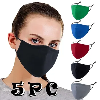 

5pc Mascarilla Facial Reutilizable Unisex Cotton Pluggable Gasket Outdoor Mascherine Mouth Masks Washable Face Mask Masque