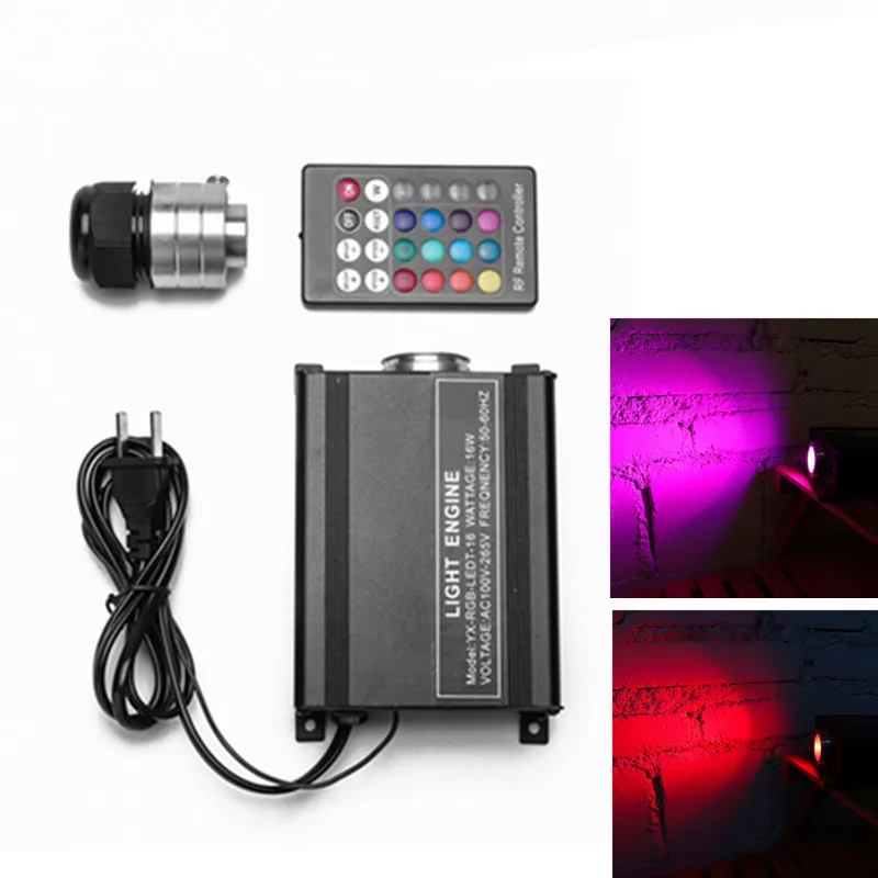 

Adjustable Fiber Optic Star Light Lamp Engine Driver Source Commercial Lighting Black 16W RGB LED Remote Control Projector Light