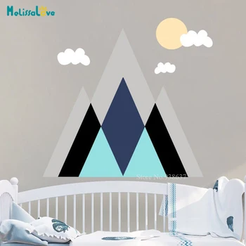 

Geometrical Mountain Decor Woodland Adventure Decal Nature Baby Room Kids Adventure Nursery Decor BA492