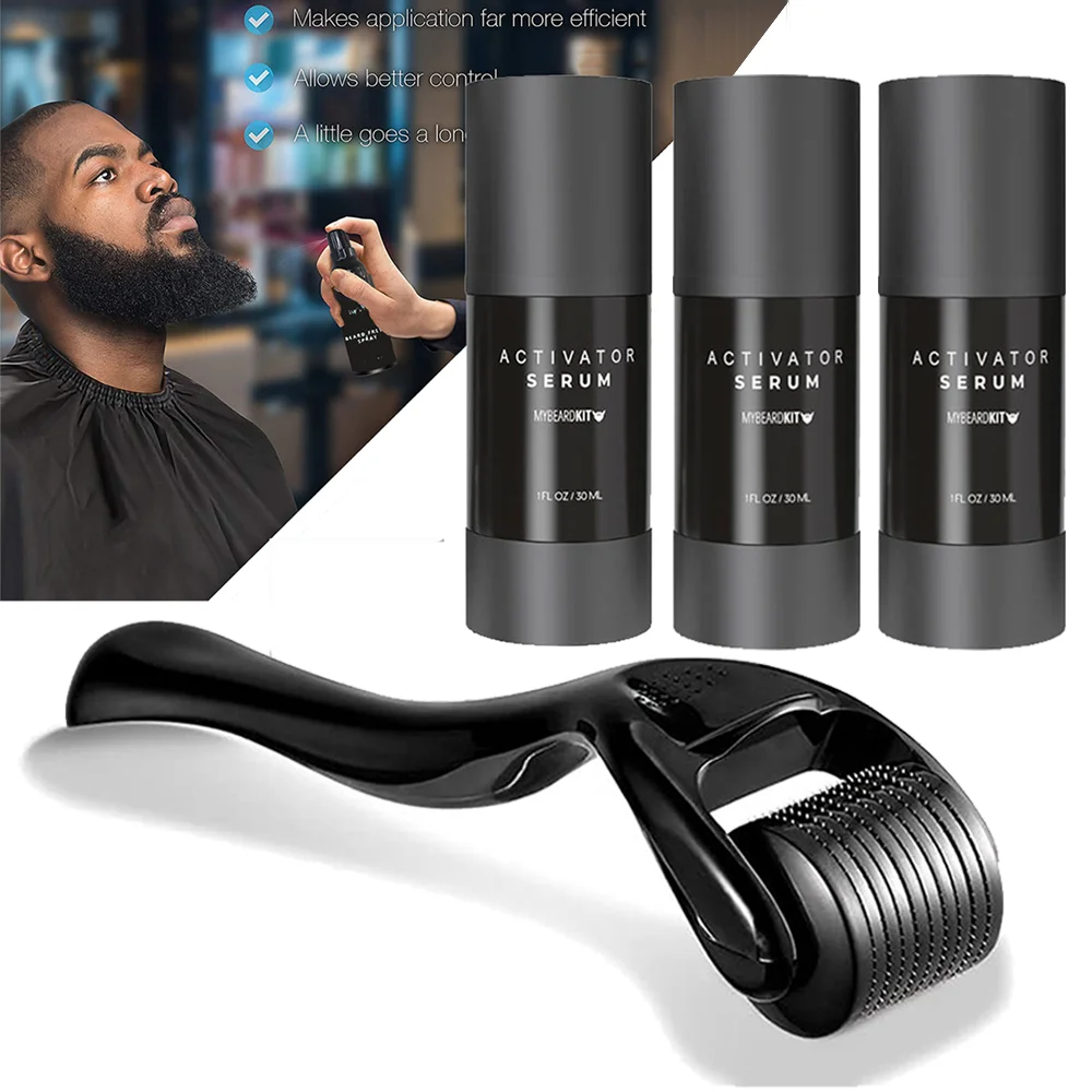 Beard Oil/Serum Derma Roller Kit for Face, Beard, Mustache and Hair GrowthHair Loss Products