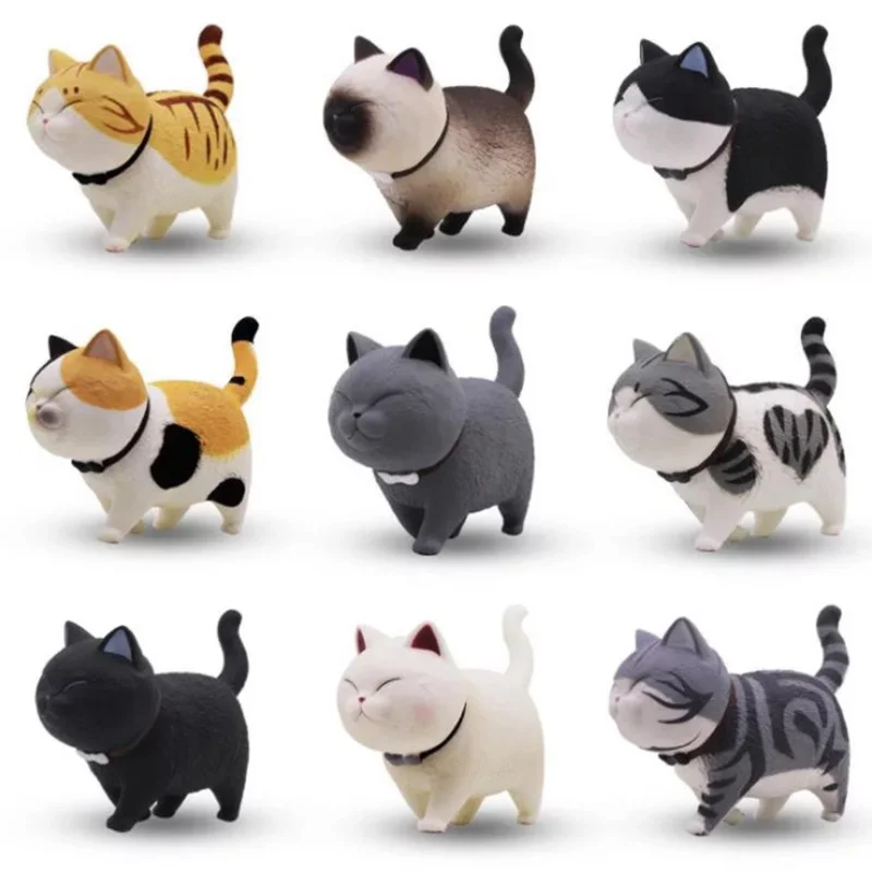 9Pcs 자동차 장식 고양이 회전 머리 인형 키티 크리 에이 티브 자동 장식품 장난감 고양이 마이크로 풍경 모델 귀여운 자동차 액세서리 선물