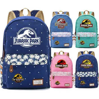 

F3303 Cartoon Jurassic Park Dinosaur Children Schoolbag Girls School bag Women Bagpack Teenagers Canvas Lady Femme Backpack