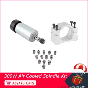 

CNC Spindle 300W Air Cooled Router Spindle ER11 Collet Chuck 52MM Clamp Milling Motor DC 0-48V Spindle For Engraver Machine