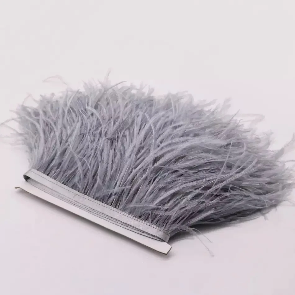 Nude Color 10-15cm Ostrich Feather Trim for Dresses - OneYard