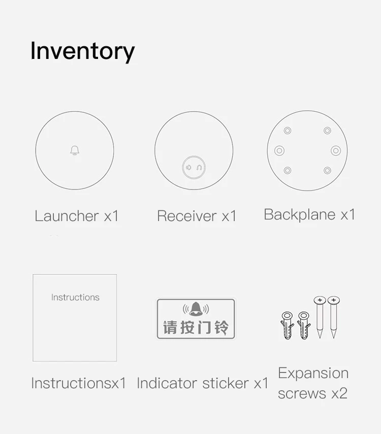 Obawa Intelligent wireless doorbell without battery wireless home remote through the wall waterproof smart door bell