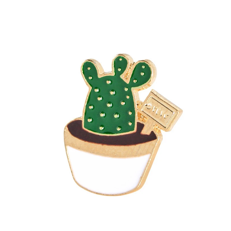 

Fashion Cartoon Cute Mini Plant Pot Enamel Pin for Women Cactus Brooches Denim Jackets Lapel Pins Hat Badges Jewelry Accessories