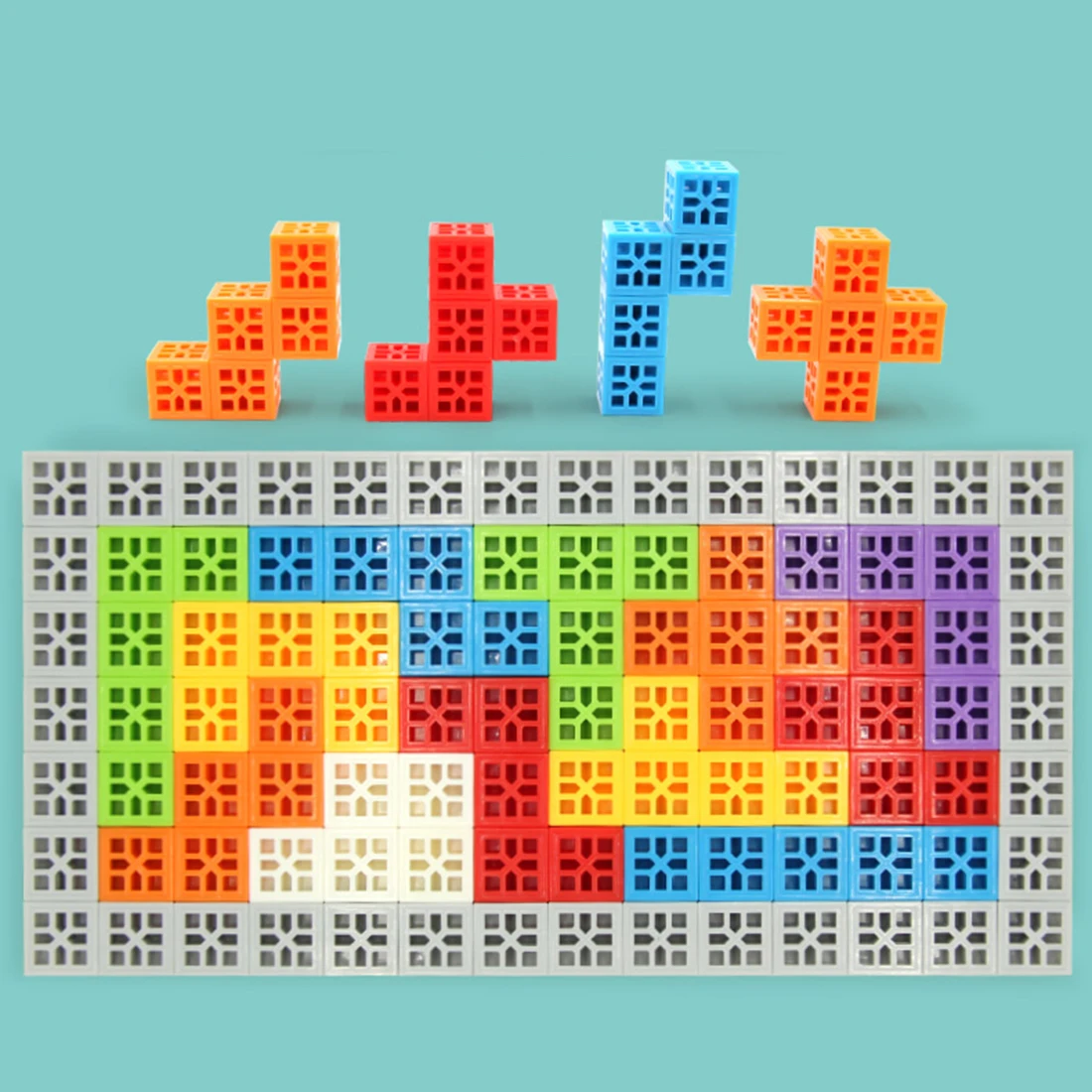 220 шт. детские 3D кубические игрушки частицы головоломки соединительные блоки(160 шт БЛОКИ 60 шт деталей) Строительные и строительные игрушки