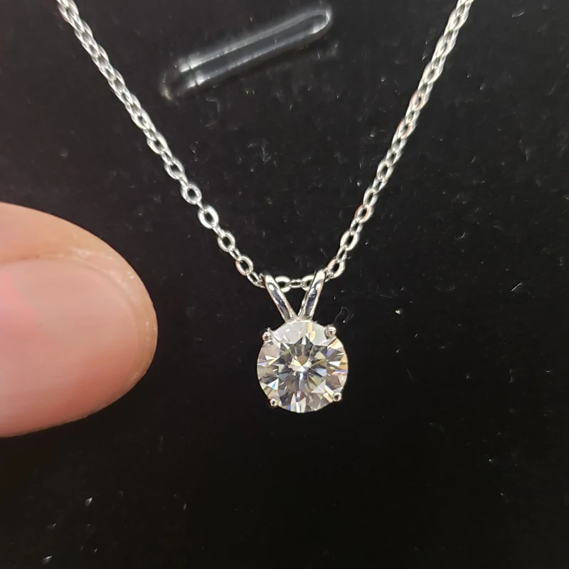 OEVAS Real 1 Carat D Color Moissanite Pendant For Women 18K Gold Plated 100% 925 Sterling Silver Wedding Party Fine Jewelry Gift