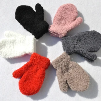 Dla 1-4 lat plusz gruby ciepły rękawiczki dla dzieci na zimę oraz aksamitne rękawiczki dla dzieci Kid Coral Fleece pełne rękawiczki tanie i dobre opinie CN (pochodzenie)