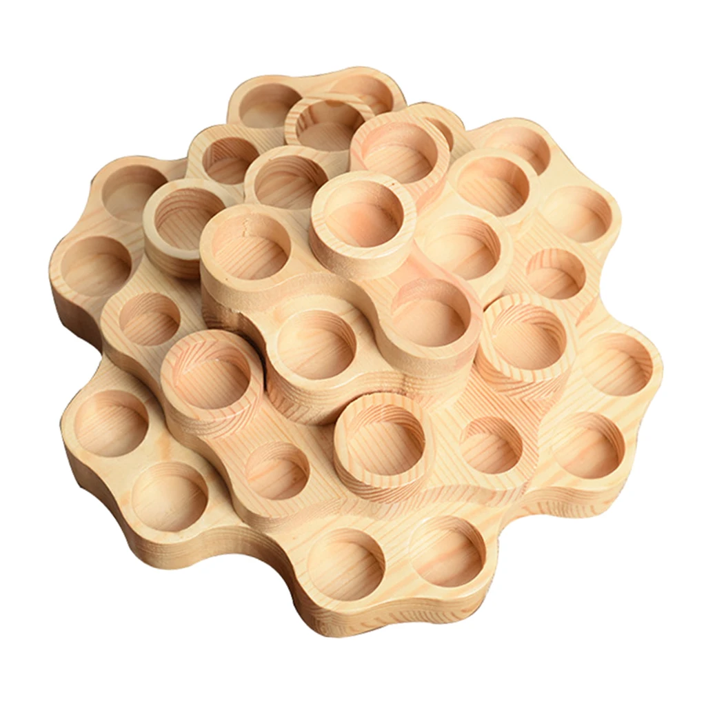 Round Wooden 31 Slot Essential Oils Holder Stand Storage Rack Tray Display | Дом и сад