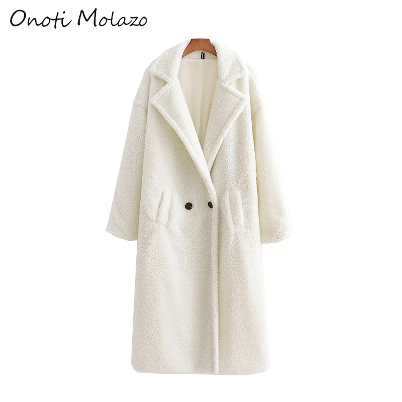 White Onoti Molazo, Женское пальто, куртки, меховые, повседневные, толстые, зимние, женские, модные, элегантные, женские, шикарные, Vogue куртки, пальто для женщин, новинка - Цвет: White