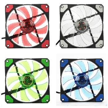 

VIRIVI 120mm LED Ultra Silent Computer PC Case Fan 15 LEDs 12V Cpu Heatsink Cooler Master Cooling Fan DC 12V 4P 3P Connector