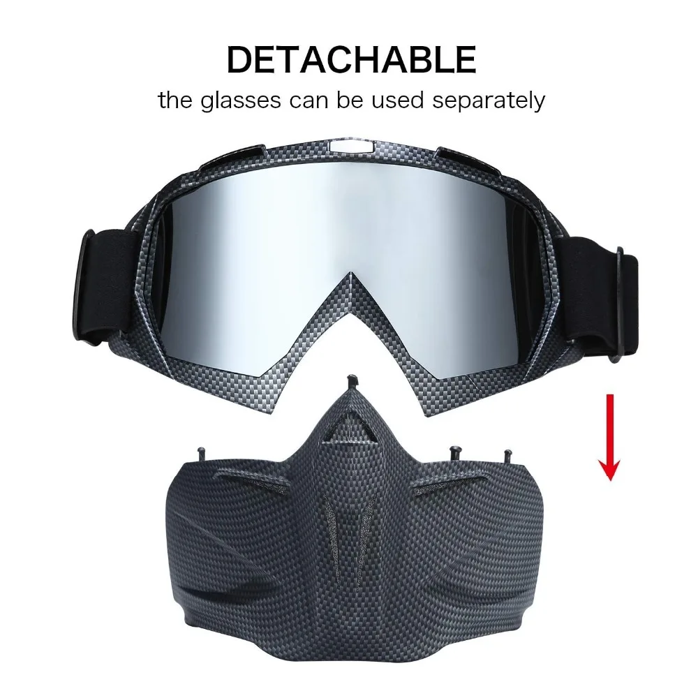 Hot Sale Skiing Eyewear Winter Windproof Skiing Glasses Motocross Sunglasses with Face Mask Ski Snowboard Snowmobile Goggles