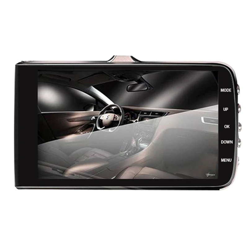 Автомобильный видеорегистратор Fhd 1080P Dashcam 4 дюйма с двумя объективами ночного видения, Автомобильный регистратор, видеорегистратор, автомобильный детектор