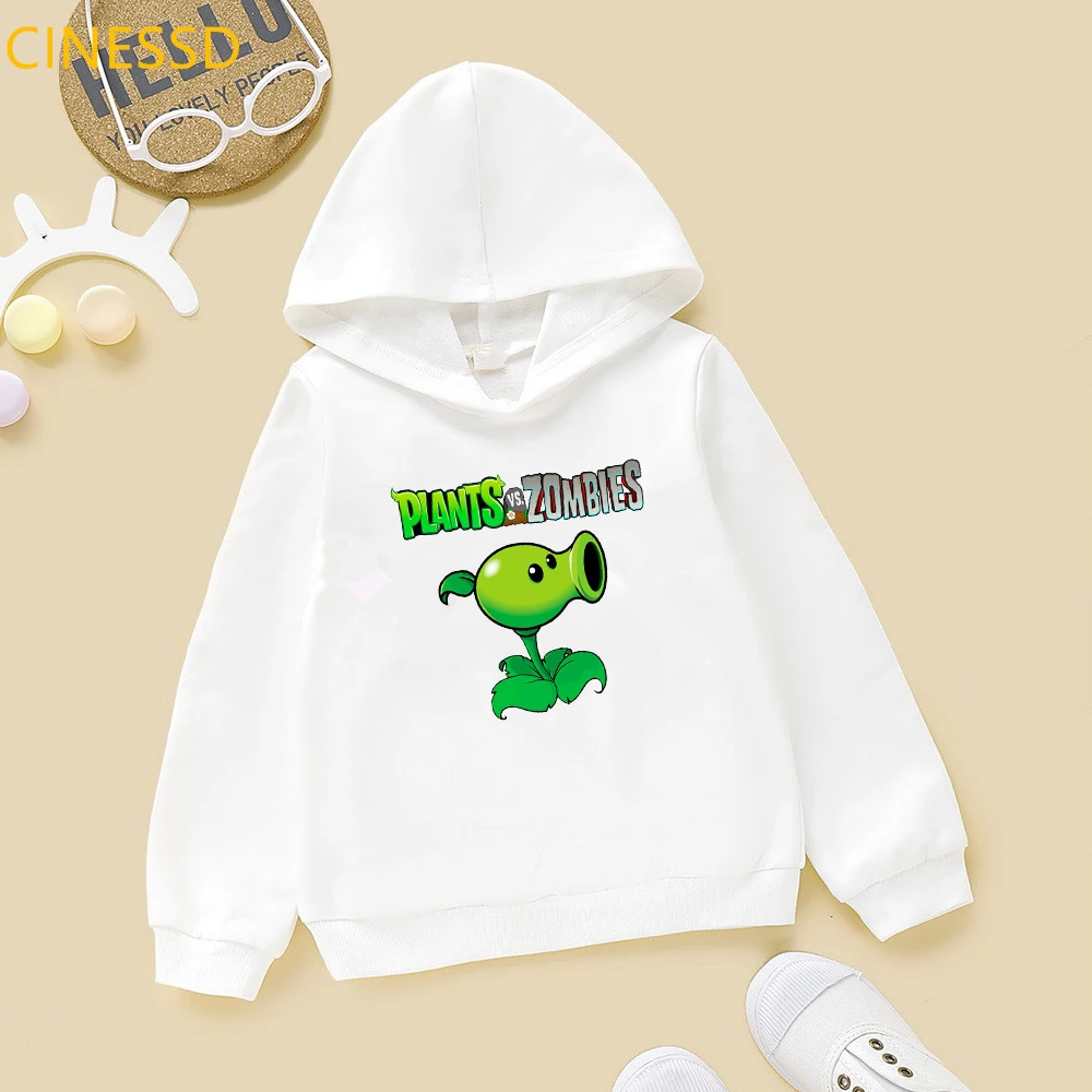 

Funny Kids Hoodie Cartoon Plants And Skeleton Sweatshirt Children Boy Girl Winter Clothes Graphic Outwear Jacket Velvet Fleece