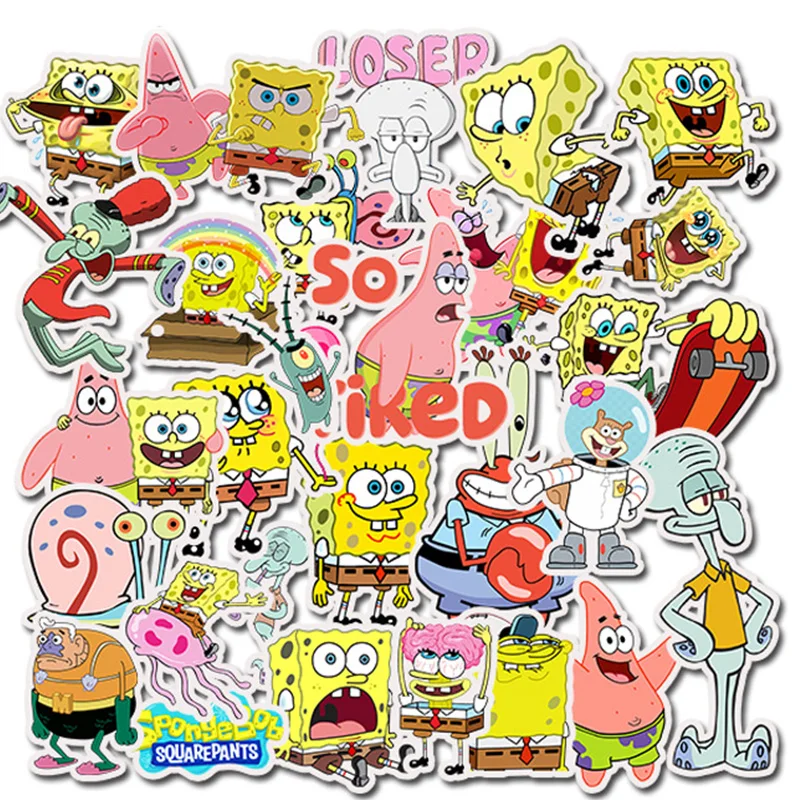 50 pcs Classic Cartoon Animated Character Game Sticker Lot Mobile Phone Window Wall Kids Toys Hydro Flask Skateboard Stickers