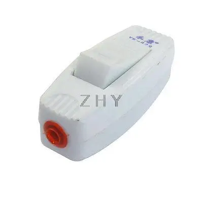 

AC 250V 6A ON/OFF Button In Line Cord Switch White for Room