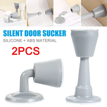 

2pcs Free Nail Mute Door Knocker Suction Silent Door Stopper Silica Gel Anti-Collision Safety Stop TN99