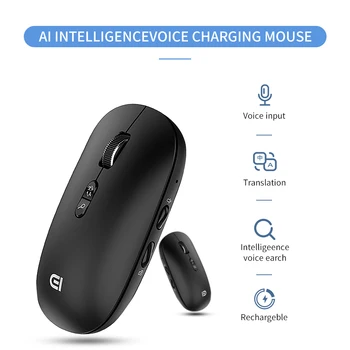 

Voice Input AI Wireless Mouse Ergonomic Business Gaming Rechargeable Translation Mouse 1200DPI Mause Voice Typing Optical Mice
