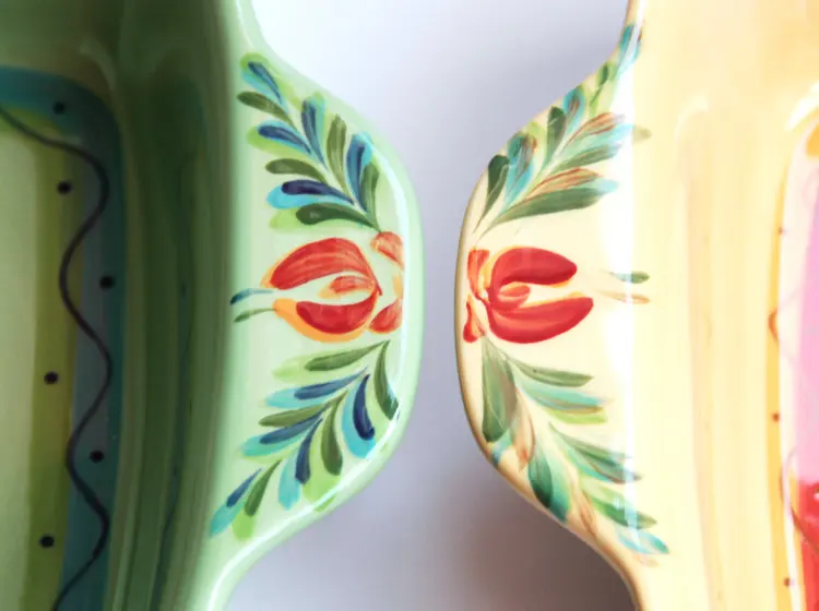 Ceramic plate baking utensils hand-painted bread baking tray pizza baking tray oven special home kitchen tableware salad plate