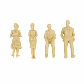 

4 pieces Unpainted Model Railway People Figures Scale G (1:30)