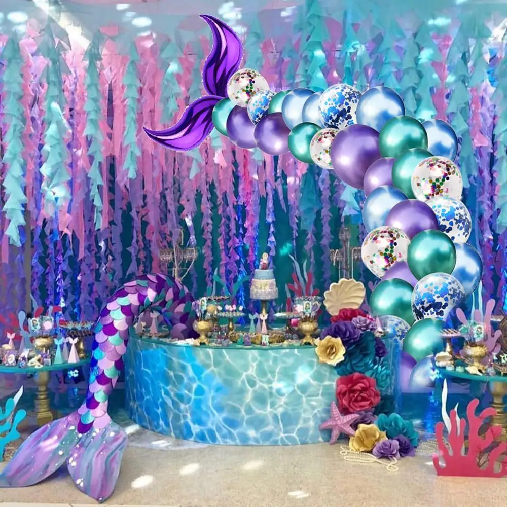 HUIRAN хвост русалки латексный набор воздушных шаров русалка вечерние свадебные Декор счастливый день рождения украшения детский душ Девушки вечерние сувениры