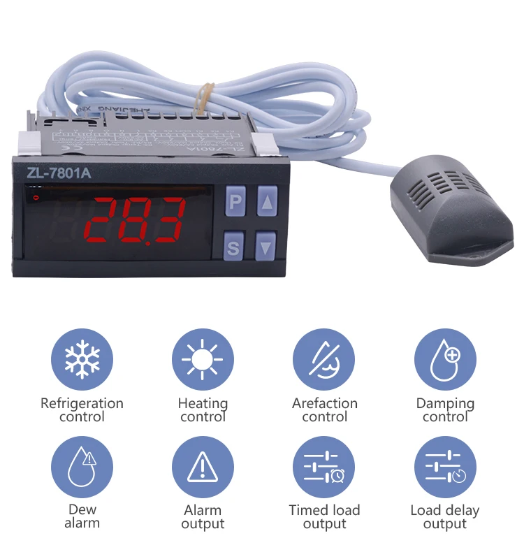 Yieryi ZL-7801A цифровой регулятор температуры и влажности AC100~ 240 В многофункциональный автоматический инкубатор для климата, склад