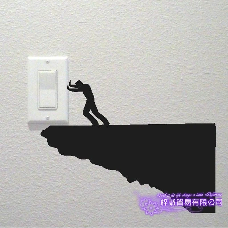 

Push Funny Switch Sticker Power Decal Posters Vinyl Wall Decals Decor Mural Funny Switch Decal