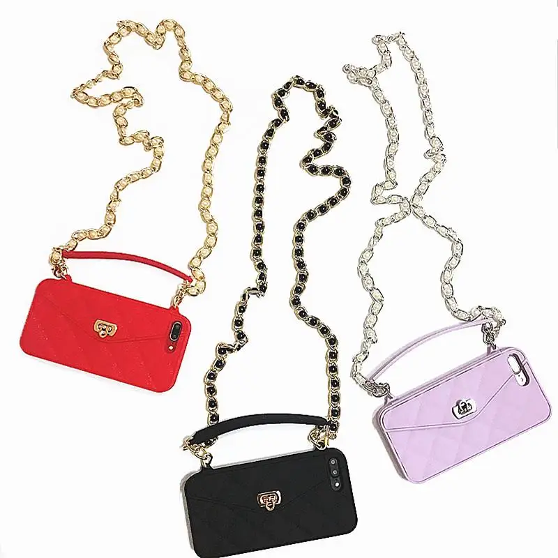 VIP Link Droshipping Wallet Soft Silicone Handbag Purse Phone Case Long Chain For iPhone 6 6s 7 8 Plus XS Max XR X 10 11 Pro Max VIP Link Droshipping Wallet Soft Silicone Handbag Purse Phone Case Long Chain For iPhone 6 6s 7 8 Plus XS Max XR X 10 11 Pro Max