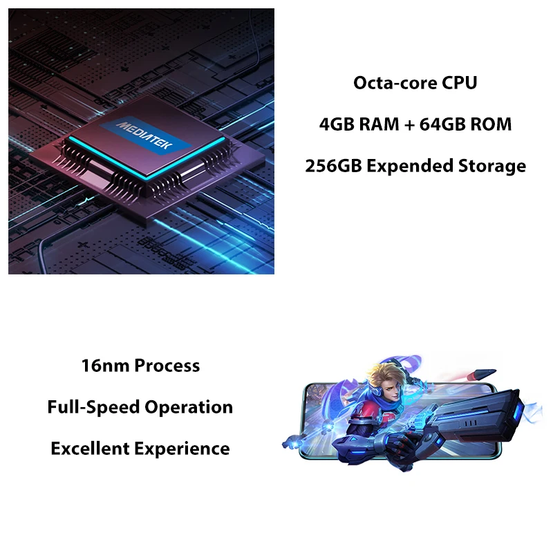  ELEPHONE PX Helio MT6763 Octa Core Smartphone 4GB 64GB 6.53'' FHD+ Screen 16MP Pop-Up Front Cam 330