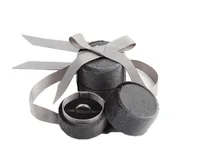 

Wholesale jewelry packaging box in gray velvet round bowknot for ring pendant and necklace