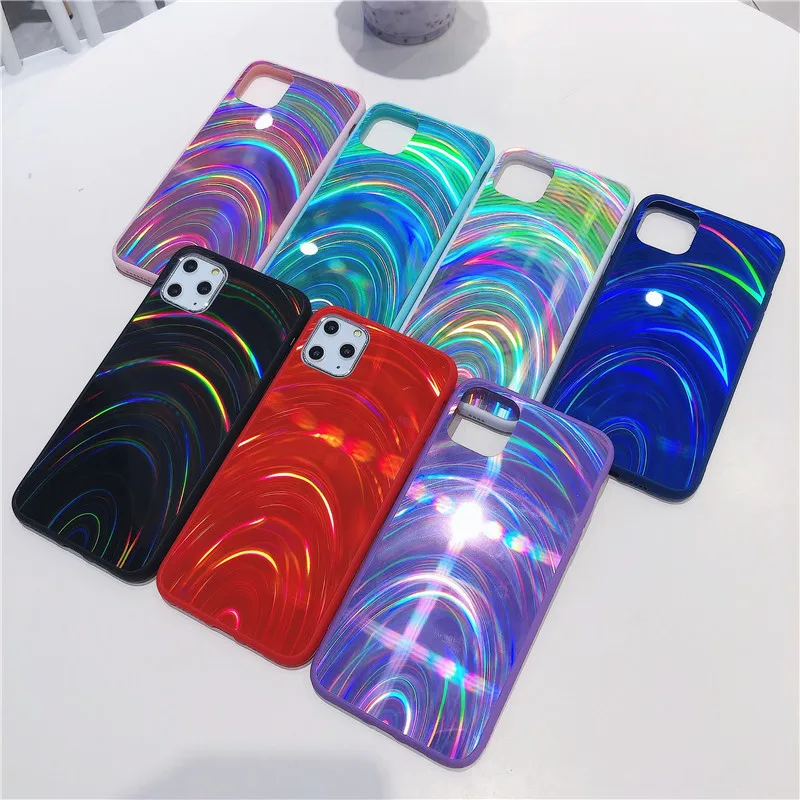 3D радужные зеркальные чехлы для телефонов iphone 12 Mini 13 11 Pro X XS Max XR чехол 6 6S 7 8 Plus SE 2020