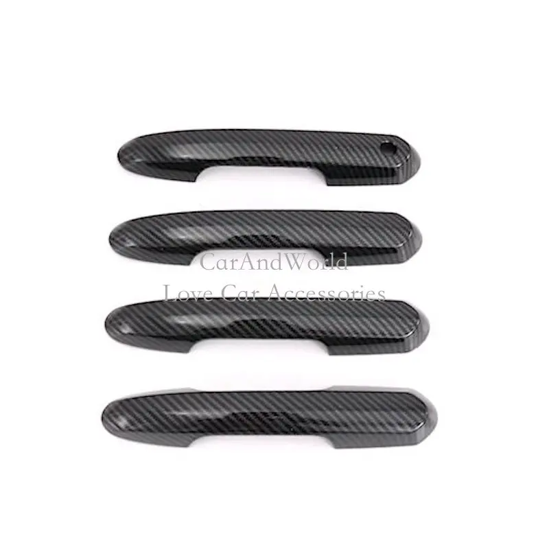 03-Black No Holes Углеродное волокно для Toyota RAV4 RAV 4 наружная дверная ручка Чаша-держатель панель крышка литья рамка планки автомобильные аксессуары - Цвет: 03-Black No Holes
