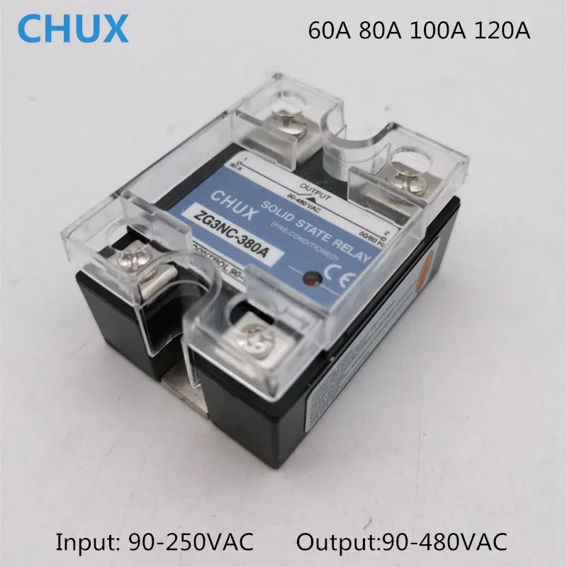 Однофазное твердотельное реле CHUX SSR 60 А 80 220 380 В переменного тока в | Обустройство