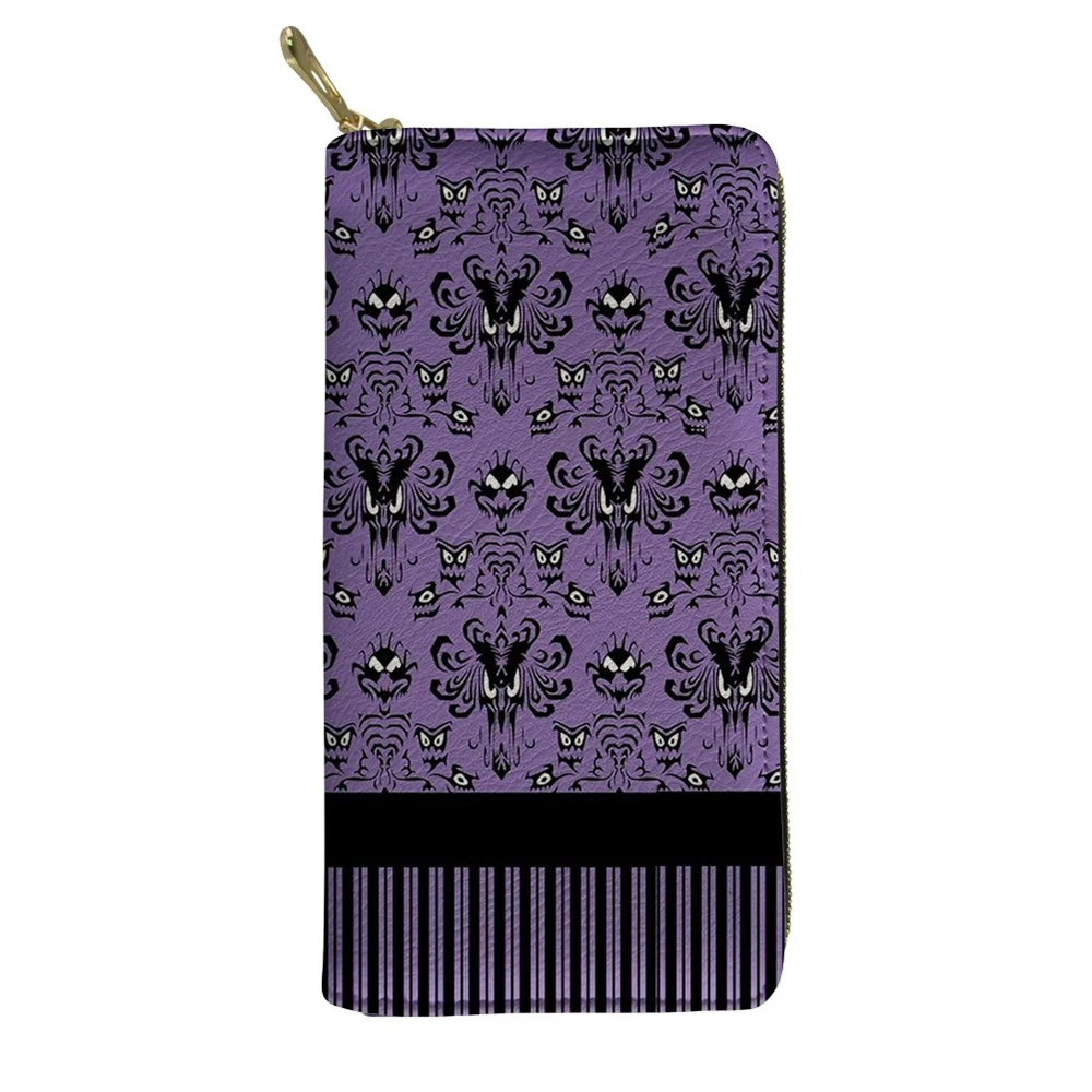 Portafogli Frizione Femminile Haunted Mansion Pattern Card Purse Clutch Female Carteras Mujer Portamonete Stile Lungo