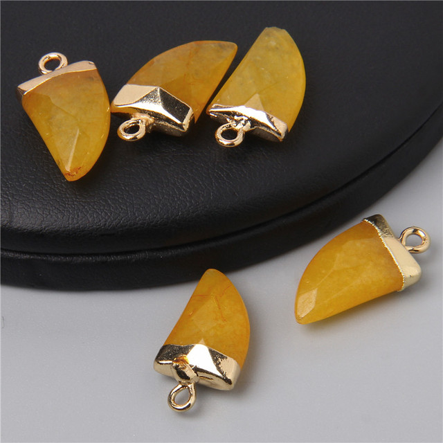 Natural Stone Pendants Faceted Agates Crystal Turquoises Opal Amethysts Quartz Pendant Charm for Jewelry Making 10x20mm Diy