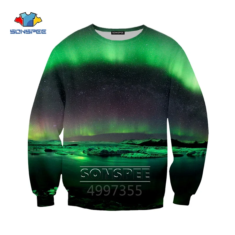 SONSPEE Northern Light Harajuku Детский свитер с 3D принтом детская одежда для мальчиков и девочек-подростков Топы, пуловер с длинными рукавами SW118a - Цвет: 5
